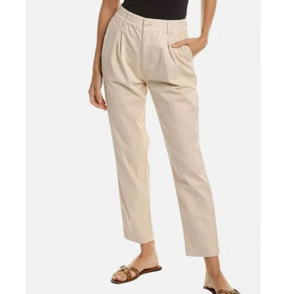 Michael Stars Penny Pants Medium Cream Twill Cotton Ankle Length Pants